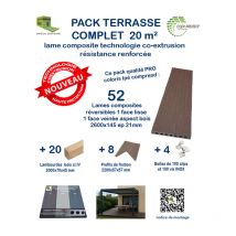 Kit complet 20 m² terrasse composite Coexprotect coloris ipe