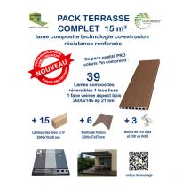 Kit complet 15 m² terrasse composite Coexprotect coloris Pin