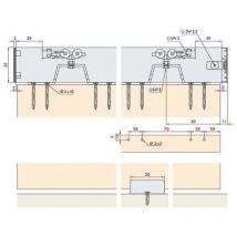 Hawa - Kit complet eku-porta 40 h - pour 1 porte - avec amortisseurs - rail 2000 mm