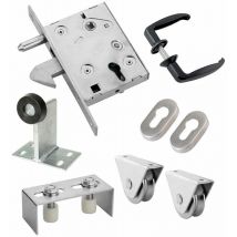 Estebro - Kit complet portail coulissant roue acier à gorge v en applique Ø80x20mm