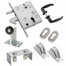 Estebro - Kit complet portail coulissant roue acier gorge en u à encastrer Ø100x16mm