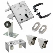 Estebro - Kit complet portail coulissant roue acier gorge u en applique Ø100x20mm