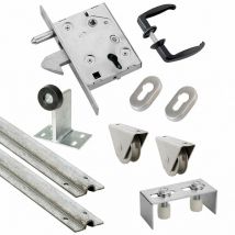 Estebro - Kit complet portail coulissant roue acier gorge u en applique Ø80x16mm + rail 6m