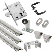 Estebro - Kit complet portail coulissant roue nylon gorge u en applique Ø80x20mm + rail 9m