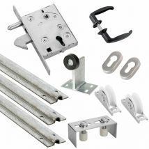 Estebro - Kit complet portail coulissant roue nylon gorge u à encastrer Ø80x20mm + rail 9m