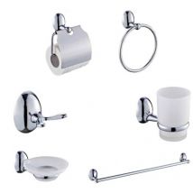 Kit completo 6 accessori bagno asta sapone wc gancio porta asciugamano 03903