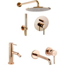 Gattoni Rubinetteria - Kit completo bagno in colore oro rosa Gattoni Easy KITEASYRS6