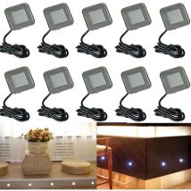 Kit completo Mini led Spots Quadrati Multicolor rgb integrati RGB-multicolore - 6 faretti led - Radiofrequenza