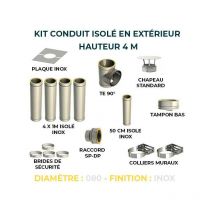 Kit conduit isole en exterieur - 4 mètres 80 - Inox