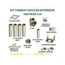 Kit conduit isole en exterieur - 4 mètres 200 - Inox