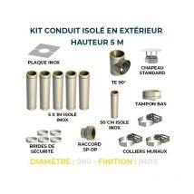 Kit conduit isole en exterieur - 5 mètres 80 - Inox
