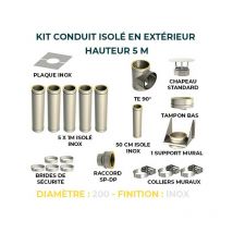 Kit conduit isole en exterieur - 5 mètres 200 - Inox