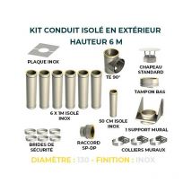 Kit conduit isole en exterieur - 6 mètres 130 - Inox