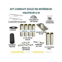 Kit conduit isole en interieur - 6 mètres 200 - Inox