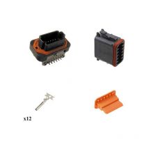 Kit Connecteur DT13 series femelle 12 Voies pcb Noir