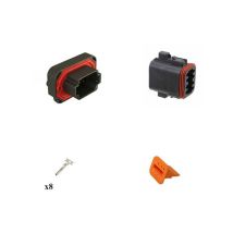 Kit Connecteur DT15 series femelle 8 Voies pcb Noir