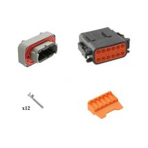 Kit Connecteur DTM15 series femelle 12 Voies pcb Noir