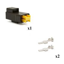 Kit Connecteur Power Femelle 2 Voies Noir