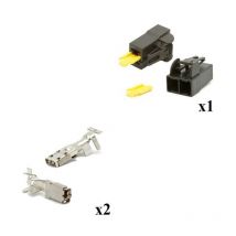 Kit Connecteur Power Mâle 2 Voies Noir