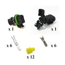 Kit Connecteurs Framatome Mâle Femelle 6 Voies Fil Noir