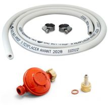 Proweltek - Kit connexion gaz Détendeur propane 37 mbar +Tuyau gaz souple 1.50m + embout tétine