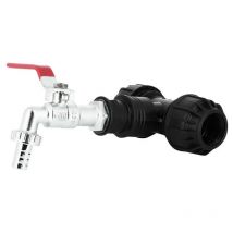 Kit couplage cuve - Raccord Té Ø32 mm + Robinet laiton chromé 15 mm