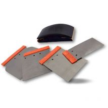 Kibros - Trousse de 4 couteaux de carrossier Avec ou sans cale à poncer - Quantité x 1 - Kit 4 couteaux + Cale