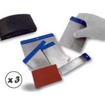 Trousse de 5 couteaux de carrossier Avec 1 ou 2 cales à poncer - Quantité x 3 - Kit 5 couteaux + Cale