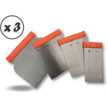 Kibros - Trousse de 4 couteaux de carrossier Avec ou sans cale à poncer - Quantité x 3 - Kit 4 couteaux
