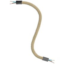 Kit Creative Flex tube d'extension flexible recouvert de jute RN06 Neutre avec extrémités métalliques 30 cm - Noir