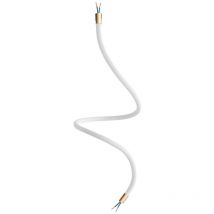 Creative Cables - Kit Creative Flex tube flexible recouvert de tissu RM01 Blanc Bronze satiné - 90 cm