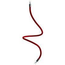 Creative Cables - Kit Creative Flex tubo flessibile di estensione rivestito in tessuto RM09 Rosso con terminali metallici