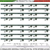 Securvera - Kit Cremagliera M4 Antiusura Universale Otto Pezzi da 1 mt in Nylon Antirumore Interno Acciaio Portata Garantita 6 Q.li Max 10 Q.li 6
