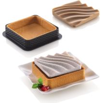 Silikomart Kit Tarte Sand 6 Anelli In Plastica Ø 80 Mm + Supporto Silicone Qualità Professionale