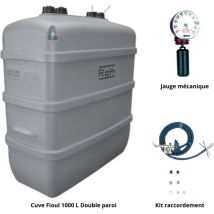 Kit cuve fioul 1000 l double paroi + Kit aspiration Roth Jauge
