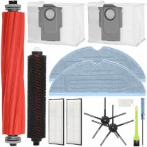 Alovez - Kit d'accessoires pour Roborock S7 MaxV Ultra/ S7 Pro Ultra, 1 Brosse à Rouleaux, 1 Brosse Auto-nettoyage, 2 Sacs, 2 Chiffons, 2 Filtre, 2