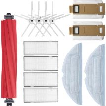 Zubehörset für Xiaomi Roborock S7 Maxv Ultra S7 MaxV S7 Plus S7 Roboterstaubsauger, 4 Filter, 4 Seitenbürsten, 2 Wischtücher, 1 Hauptbürste