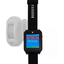 Ultra Secure - Kit d'alerte sans-fil détection de passage sur montre tactile IP67 - écran digital / bip + led + Vibration