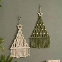 Sevengirl - Kit d'arbre de Noël en macramé, décoration d'arbre de Noël en forme d'étoile, arbre de Noël en macramé de style bohème, artisanat de Noël