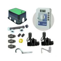 K Rain - Lot d'irrigation automatique professionnel KRain avec 2 zones 24v pour tuyau 32mm