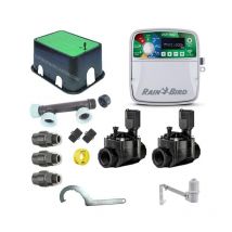 Kit d'arrosage automatique professionnel Rain Bird avec 2 zones 24v pour tuyaux de 32mm