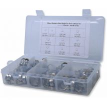 Lucky-88 - Kit d'assortiment de colliers de serrage en continu à oreille unique, ensemble de colliers de serrage à sertir, 100 pièces, 7-15 mm, acier