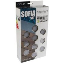 Kit De 10 Spots De Terrasse Sofia Diamètre 45cm Led 1w 75 Lumen Finition Blanc Chaud Avec Transformateur 12v 30w Owlia