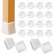 XVX - Kit de 16 Pcs de Silicone Chaise Casquettes Protection des Pieds de Chaise Carrée Capuchons Patins Silicone Membrane 495770, 795083 35-40mm