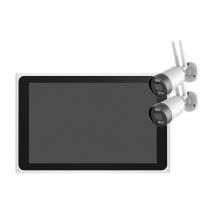 Link2home - Kit de 2 cámaras de vigilancia wifi + 1 pantalla nvr para interior y exterior