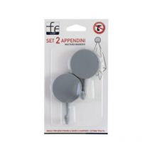 Jeu de 2 cintres multi-usages double-face en plastique gris