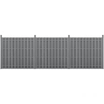 Neu.holz - Kit de 3 Clôtures Barrière Brise Vue Brise Vent Bois Composite (wpc) Gris 185 x 562 cm