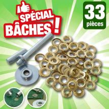 Kit de 30 oeillets spécial bâches, avec embout perceur