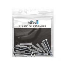 Kit de 8 vis tête argent et 8 chevilles pour cimaise Classic + et Classic j
