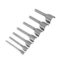 Kit de 7 outils DIY pour travail du cuir - Emporte-pièce demi-rond et coupe-bout de ceinture (10-40 mm)